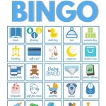 Printable Baby Shower Bingo Boy Cards   80 Boy Bingo Cards
