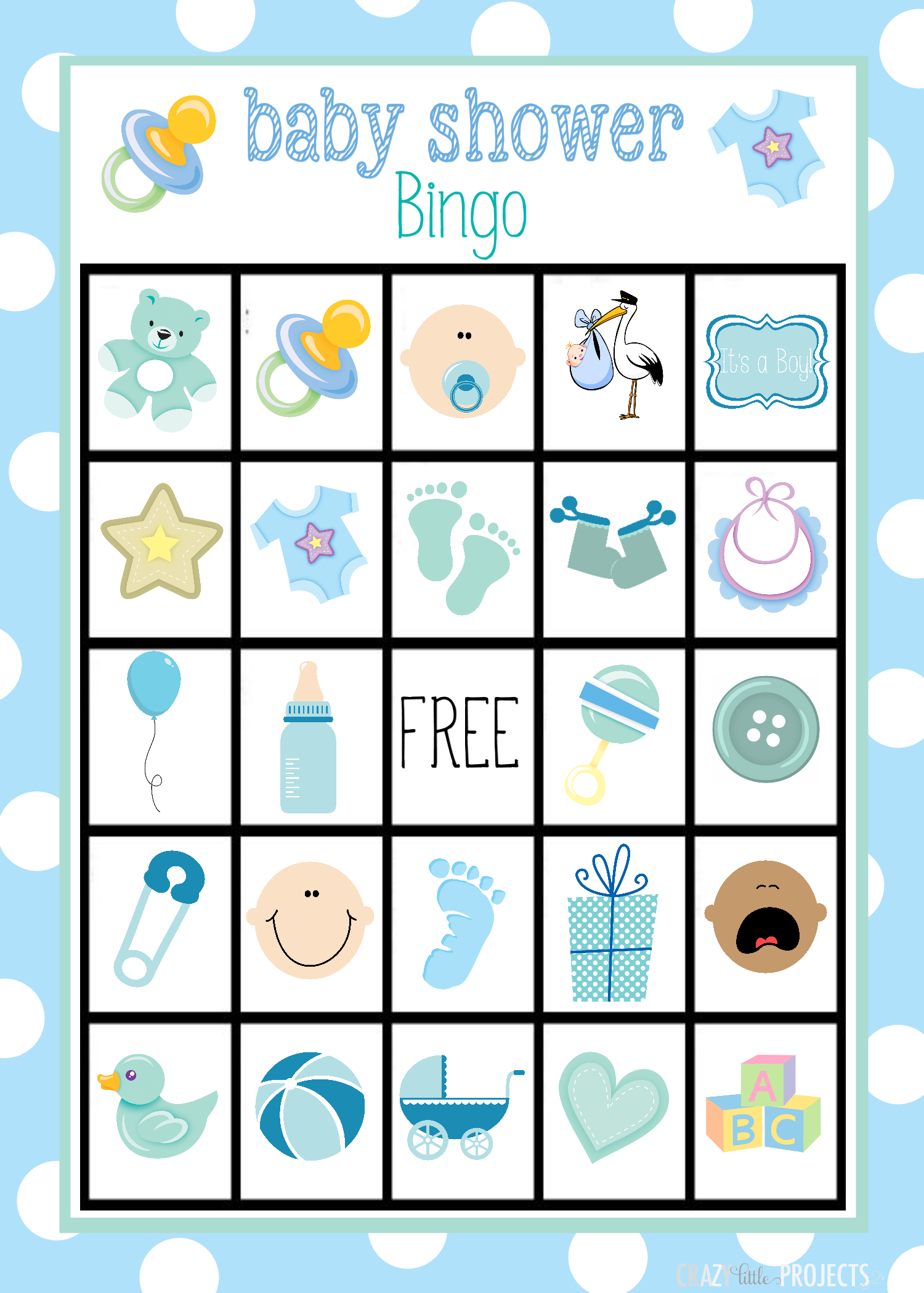 Printable Baby Shower Bingo Cards | Baby Shower Bingo, Free