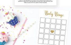 Printable Baby Shower Bingo Cards Gold