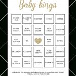 Printable Baby Shower Bingo Cards Gold | Baby Shower Bingo