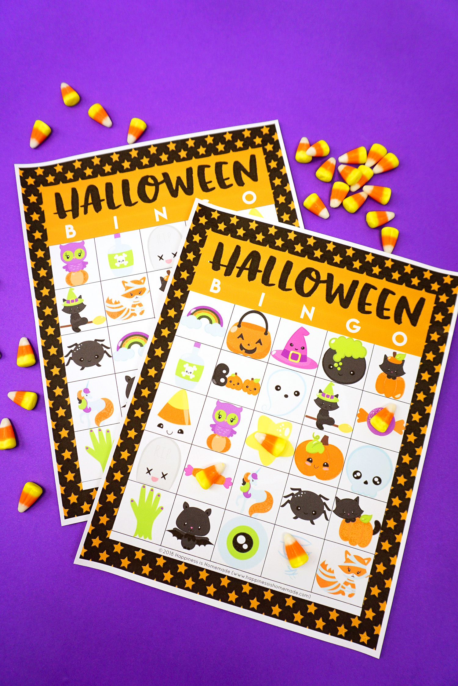 Printable Halloween Bingo Game Cards - Happiness Is Homemade