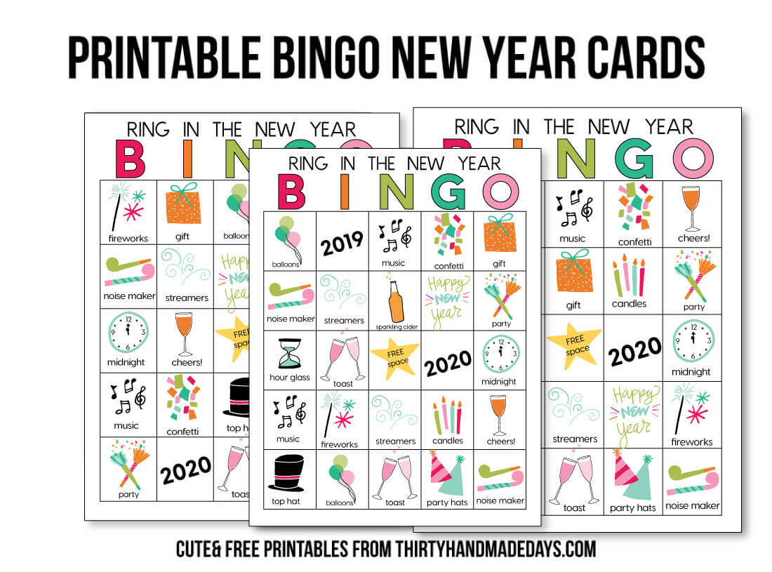 Printable New Year&amp;#039;s Eve Bingo Sheets