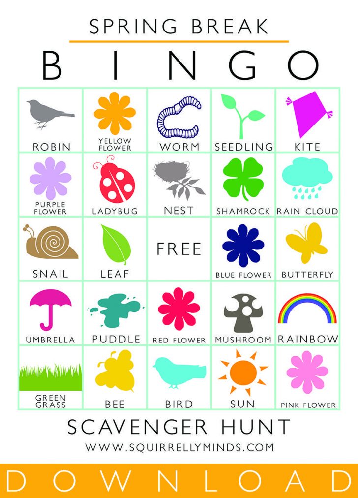 Printable Bingo Cards Spring