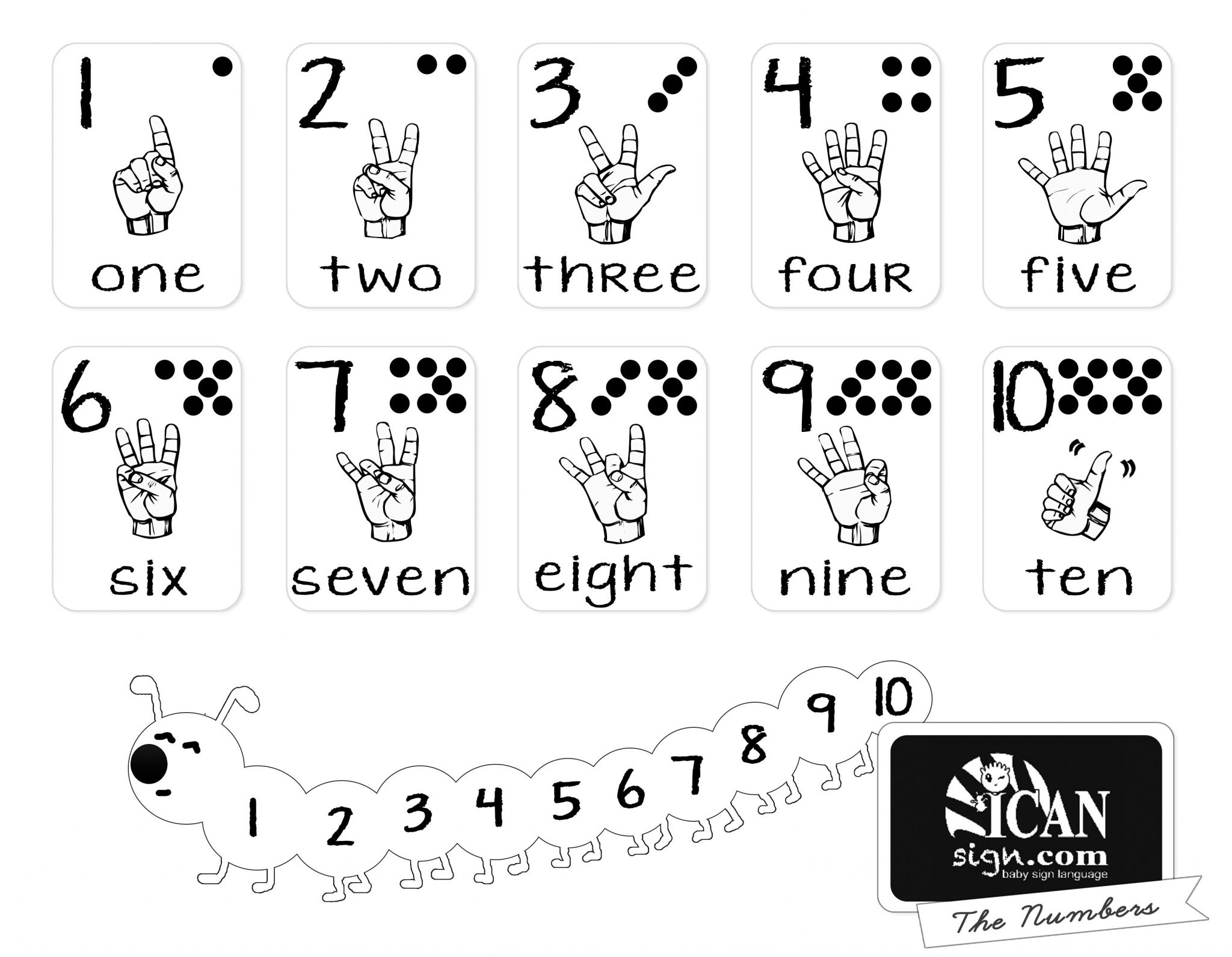 Printer Friendly Asl Numbers Chart Free Printable From Printable Bingo Cards