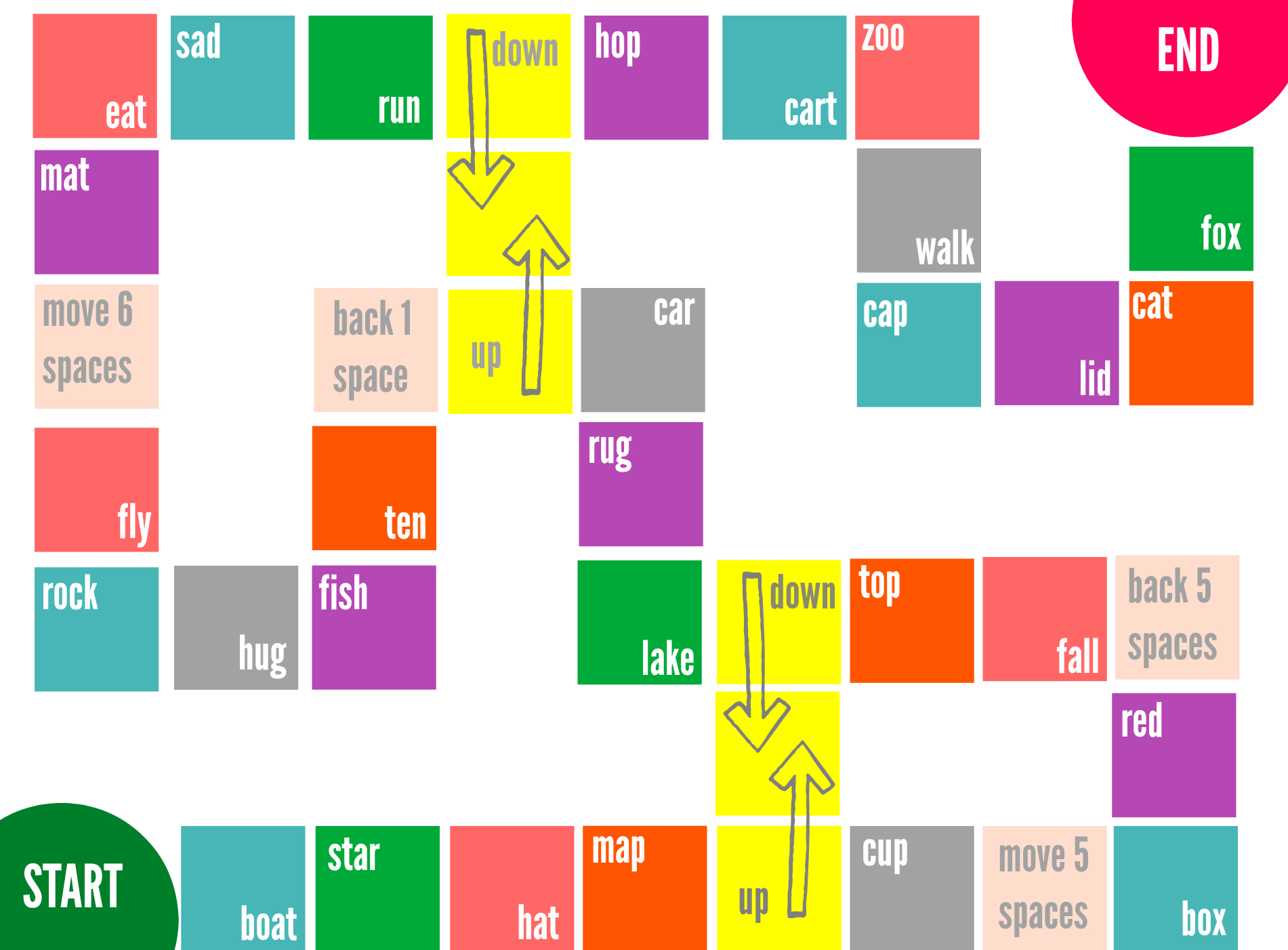 Rhyming Board Game - Free Printable | Rhyming Games, Board