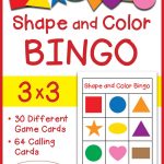 Shapes And Colors Bingo Game Cards 3X3 | Card Games
