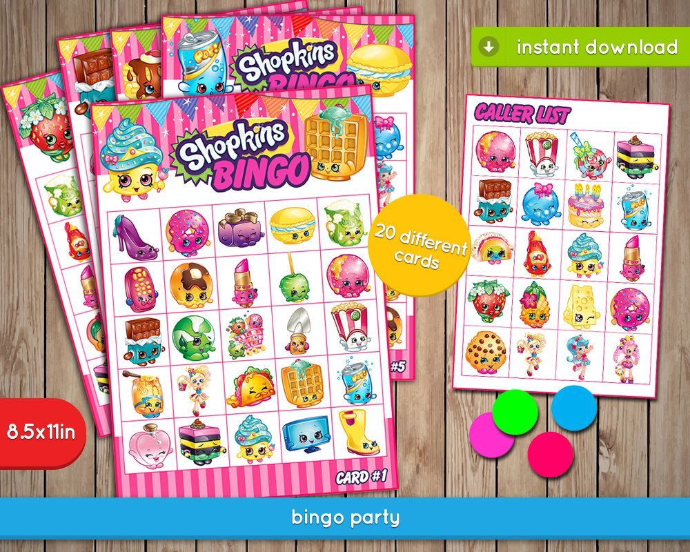 Shopkins Bingo Game - Printable Birthday Party Games