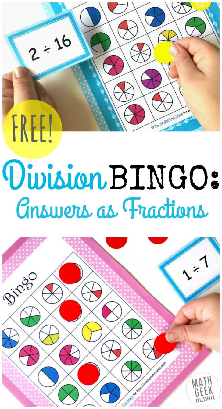 Fraction Bingo Cards Printables