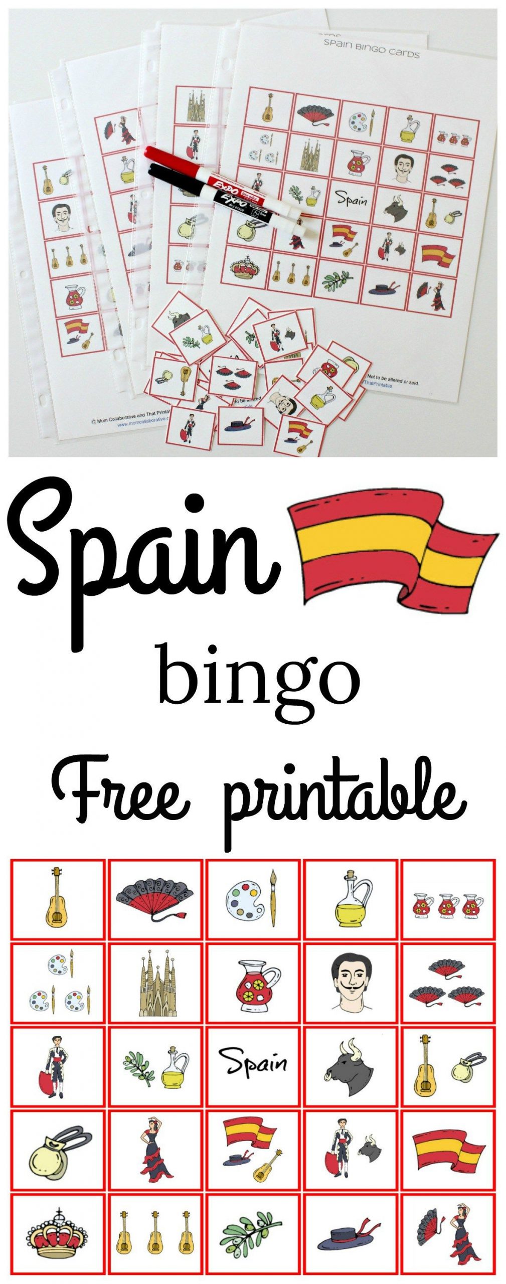 Spain Bingo Game Free Printable | Geography Activities