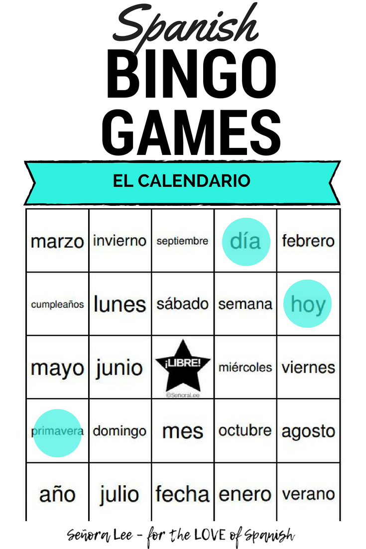 Spanish Calendar Bingo El Calendario | Learning Spanish