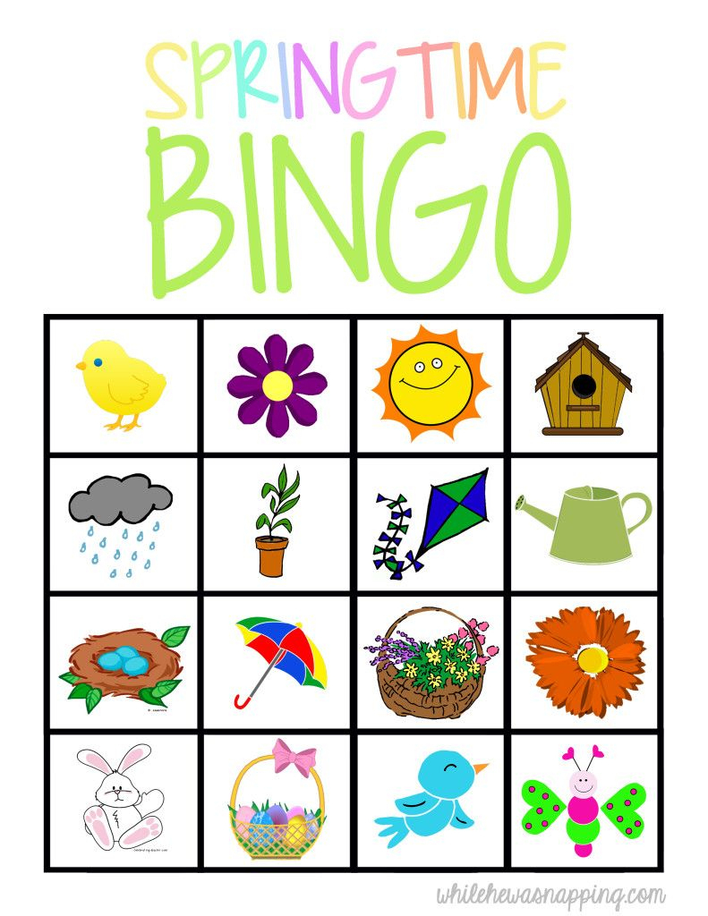 Springtime Bingo Printable Game. Next Years Spring Preschool