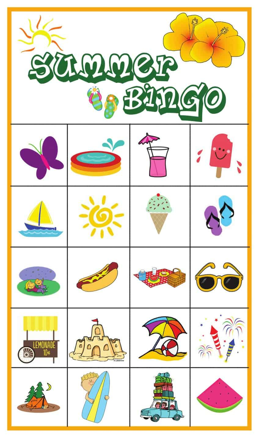 Summer Bingo Cards Printable - Printable Bingo Cards