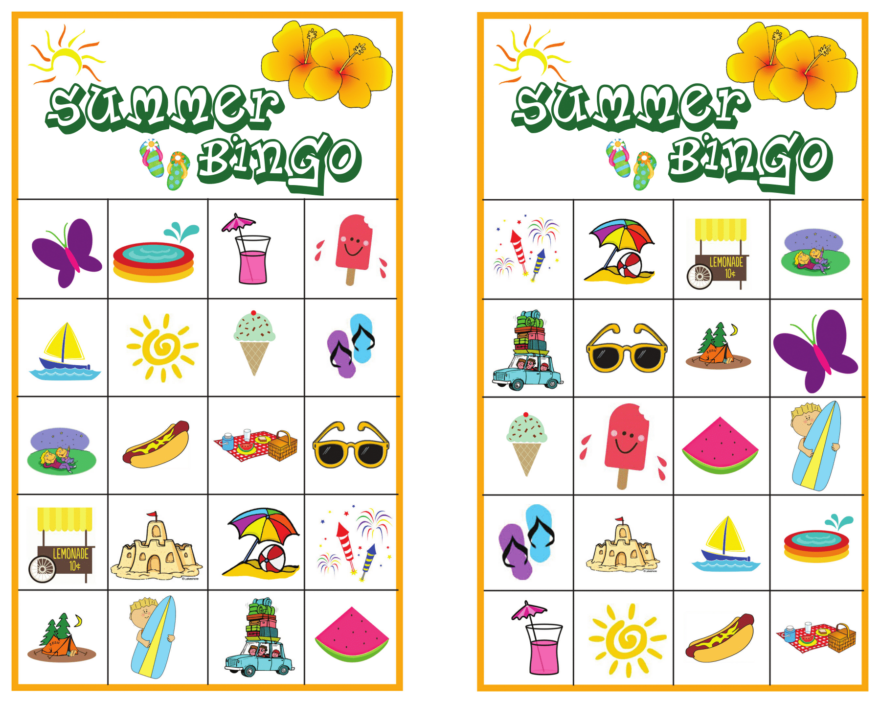 Summer Bingo Game With Free Printables