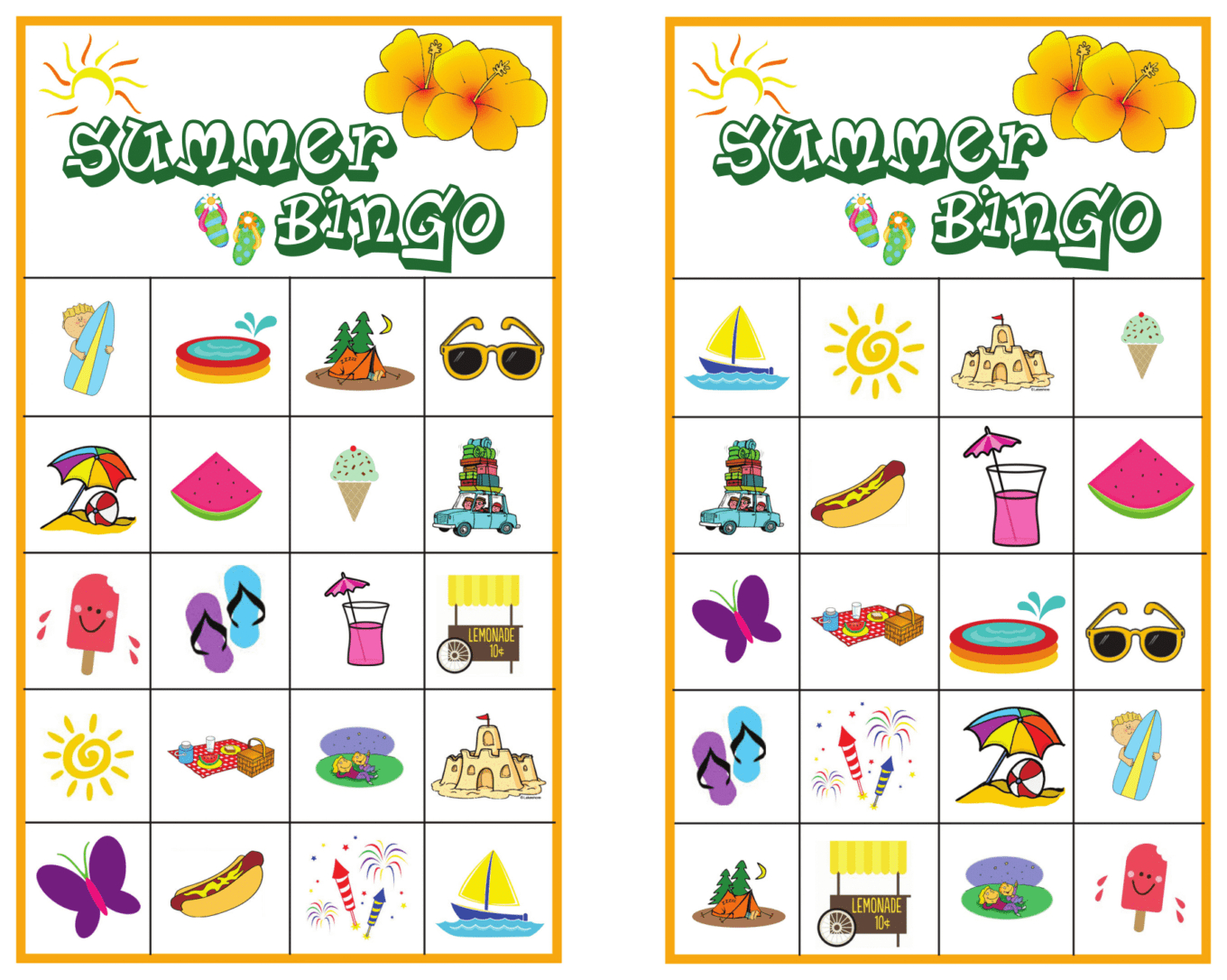 Summer Bingo Game With Free Printables | Bingo, Bingo Games
