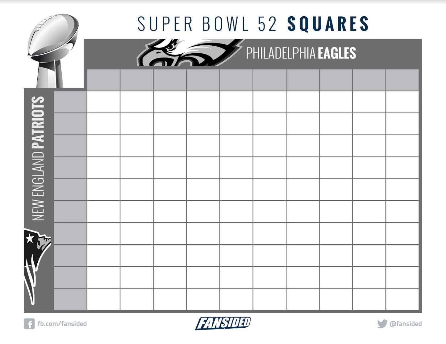 Super Bowl 52 Bingo And Squares