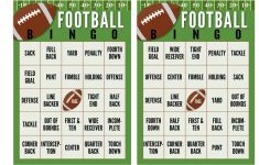 Super Bowl Football Bingo Cards (Free Printable | Bingo