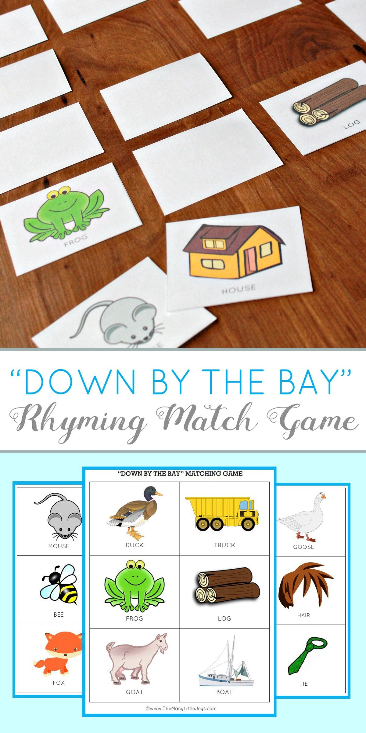 Teaching Kids To Rhyme Rhyming Match Game Free Printable Printable 