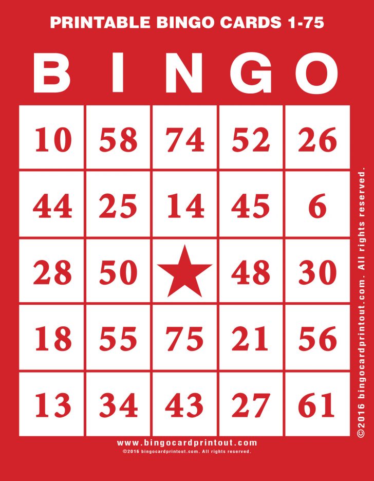 100 Printable Bingo Cards 1-75