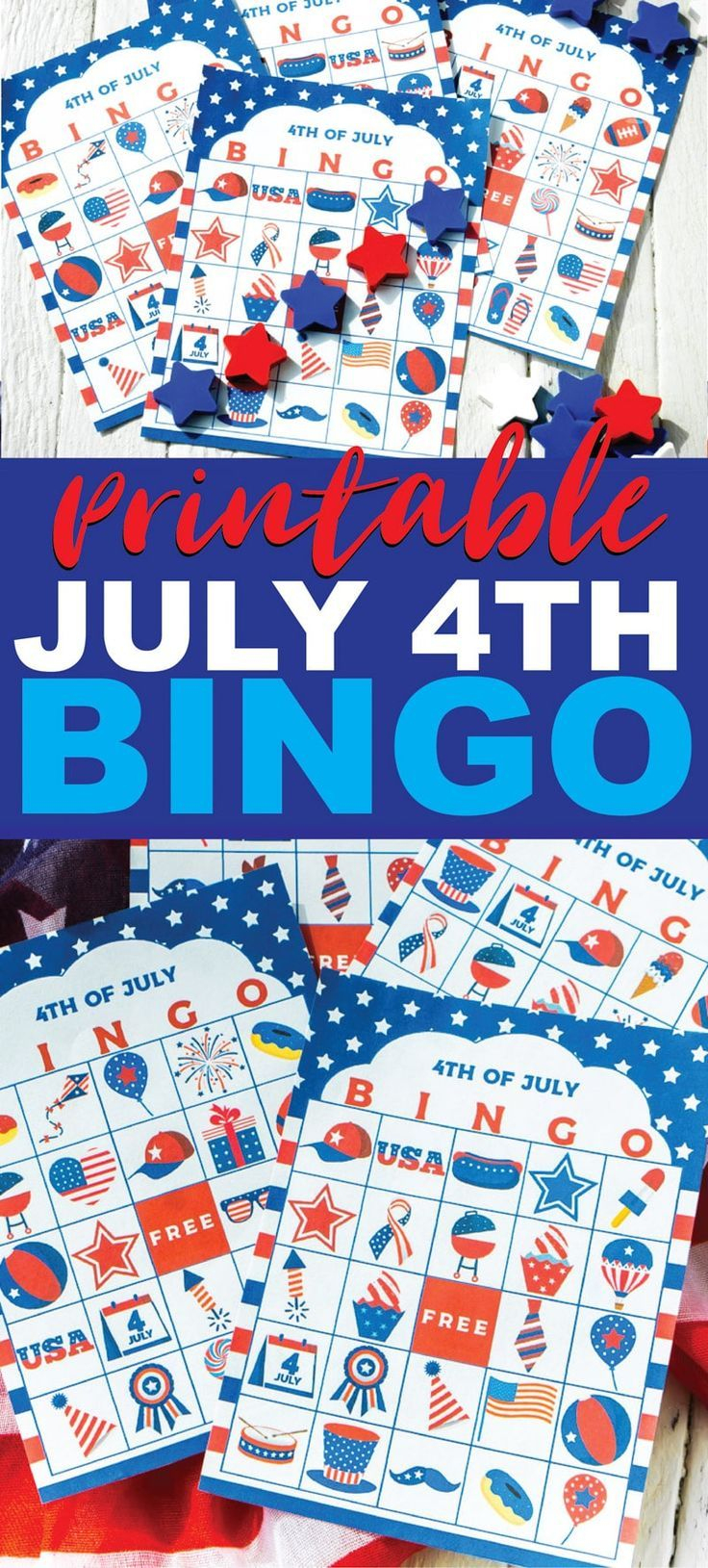 Free Printable 4th of July Bingo Cards Printable Bingo Cards