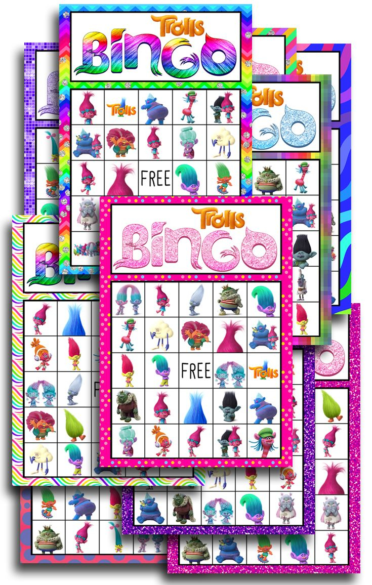 Trolls Free Printable Bingo Cards - Trolls Birthday Party