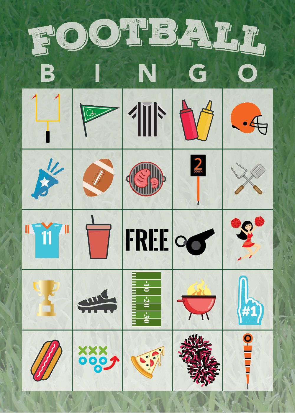 Use This Free Printable Football Bingo Game To Keep The Kids