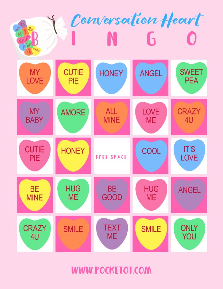 Conversation Heart Bingo Printable Cards
