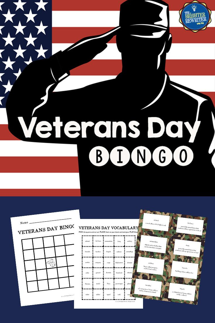 Veterans Day Vocabulary Bingo | Veterans Day, Bingo, Bingo Cards