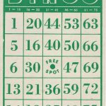 Vintage Transogram Bingo Card Green And Whiteassemblager
