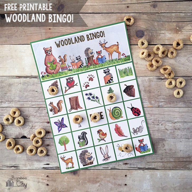 Free Woodland Printable Bingo Cards