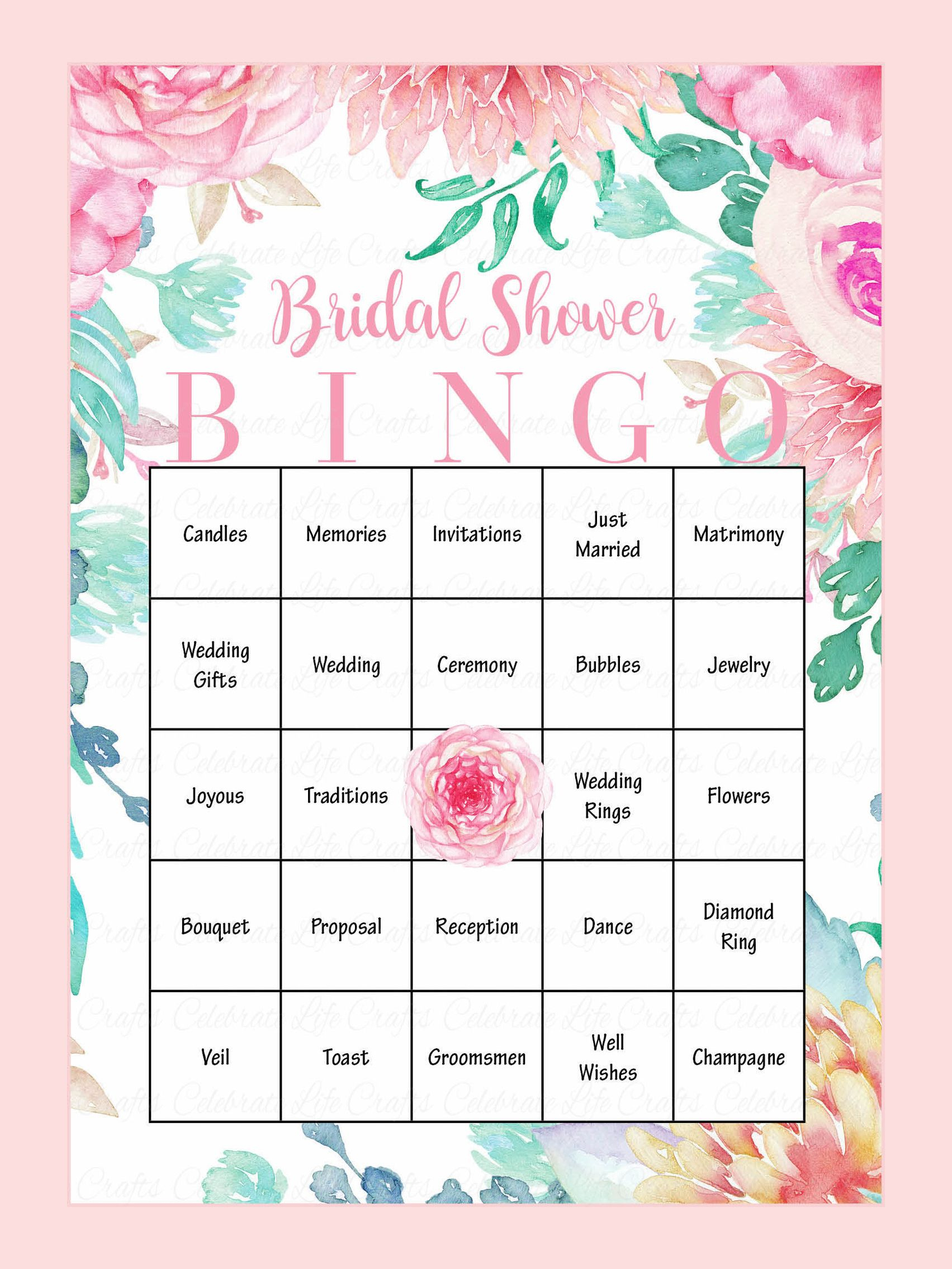 Printable Bridal Shower Bingo Cards Printable Bingo Cards