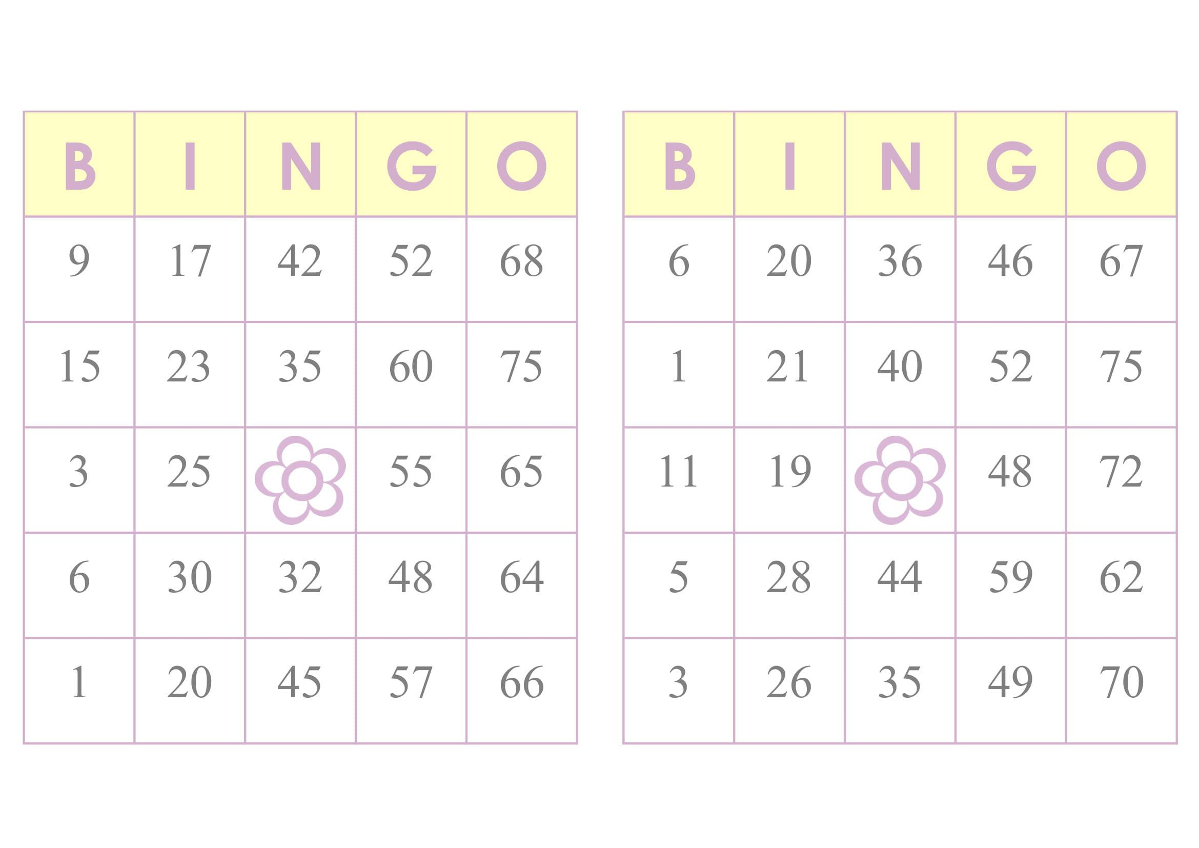 1000 Bingo Cards, 2 Per Page, Immediate Pdf Download, Yellow