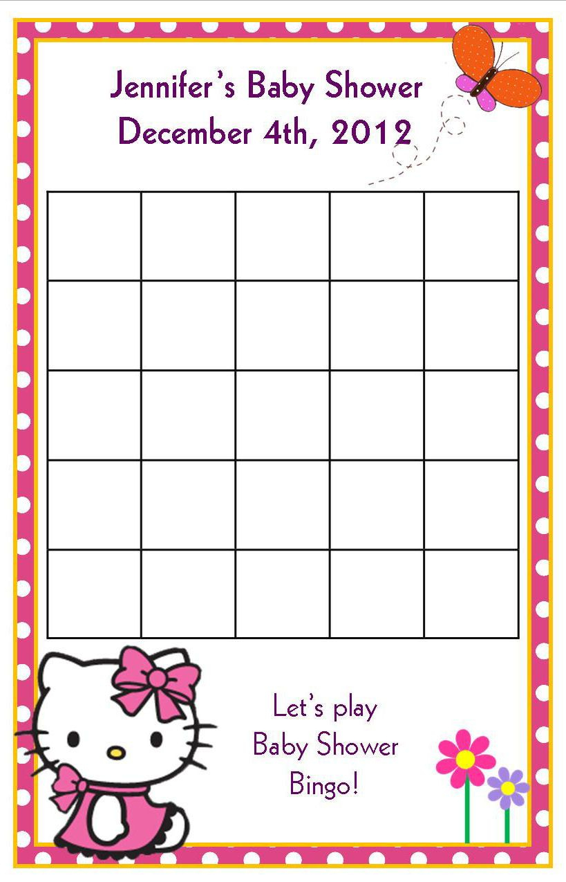 24Hello Kitty Baby Shower Bingo Cardsbugaboosdesigns On