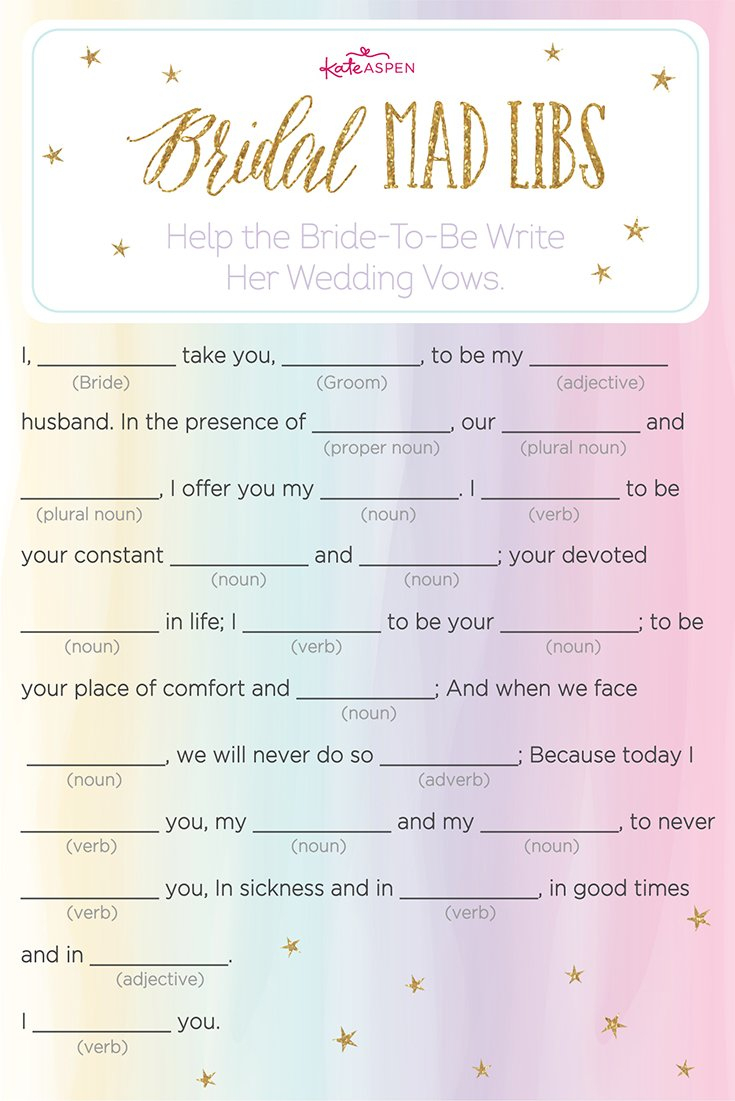 3 Magical Bridal Shower Games + Printables – Kate Aspen