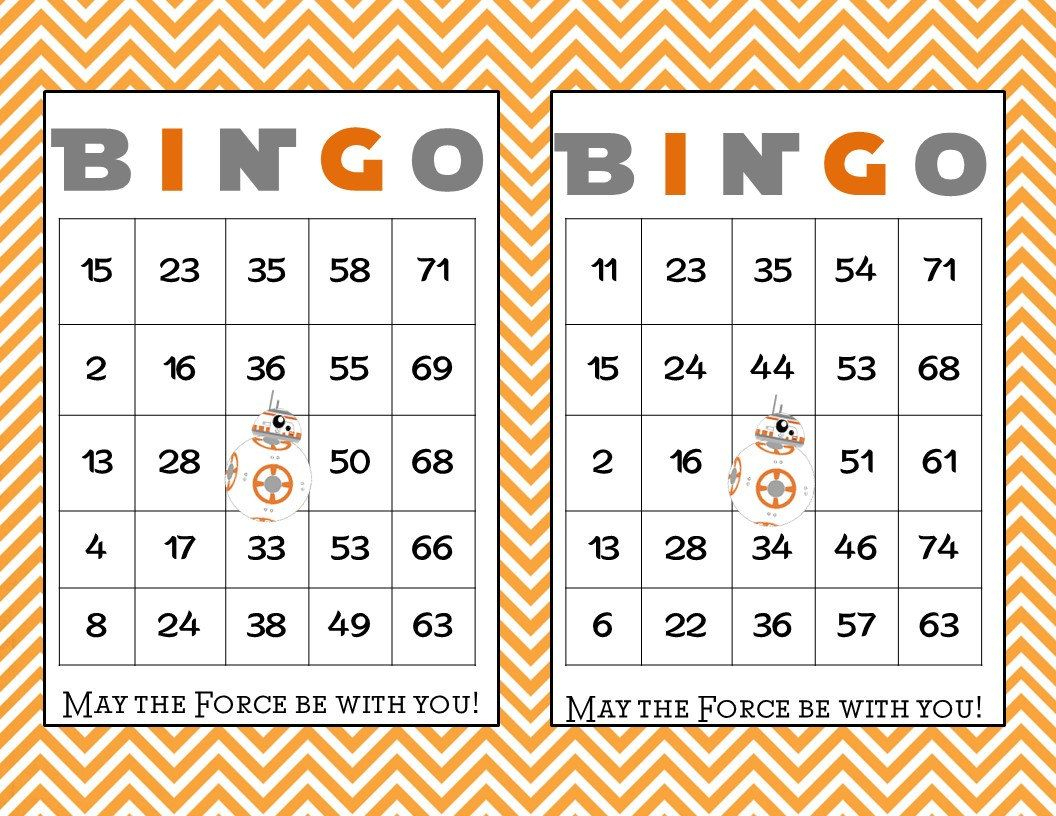 30 Bb8 Star Wars Bingo Cards - Instant Download - Printable