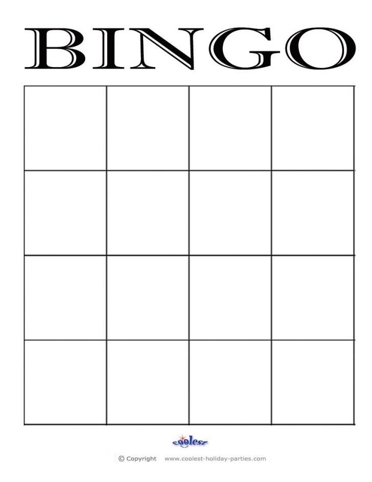 Printable Blank Bingo Card Grid For 15 Words Only