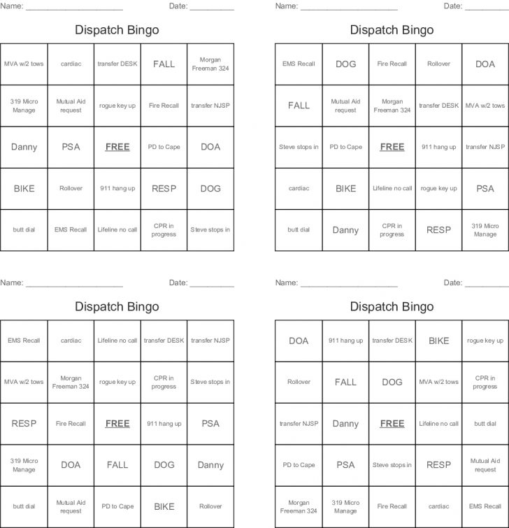 911 Dispatcher Bingo Cards Wordmint Printable Bingo Cards 911 Dispatcher Bingo Cards Wordmint Printable Bingo Cards