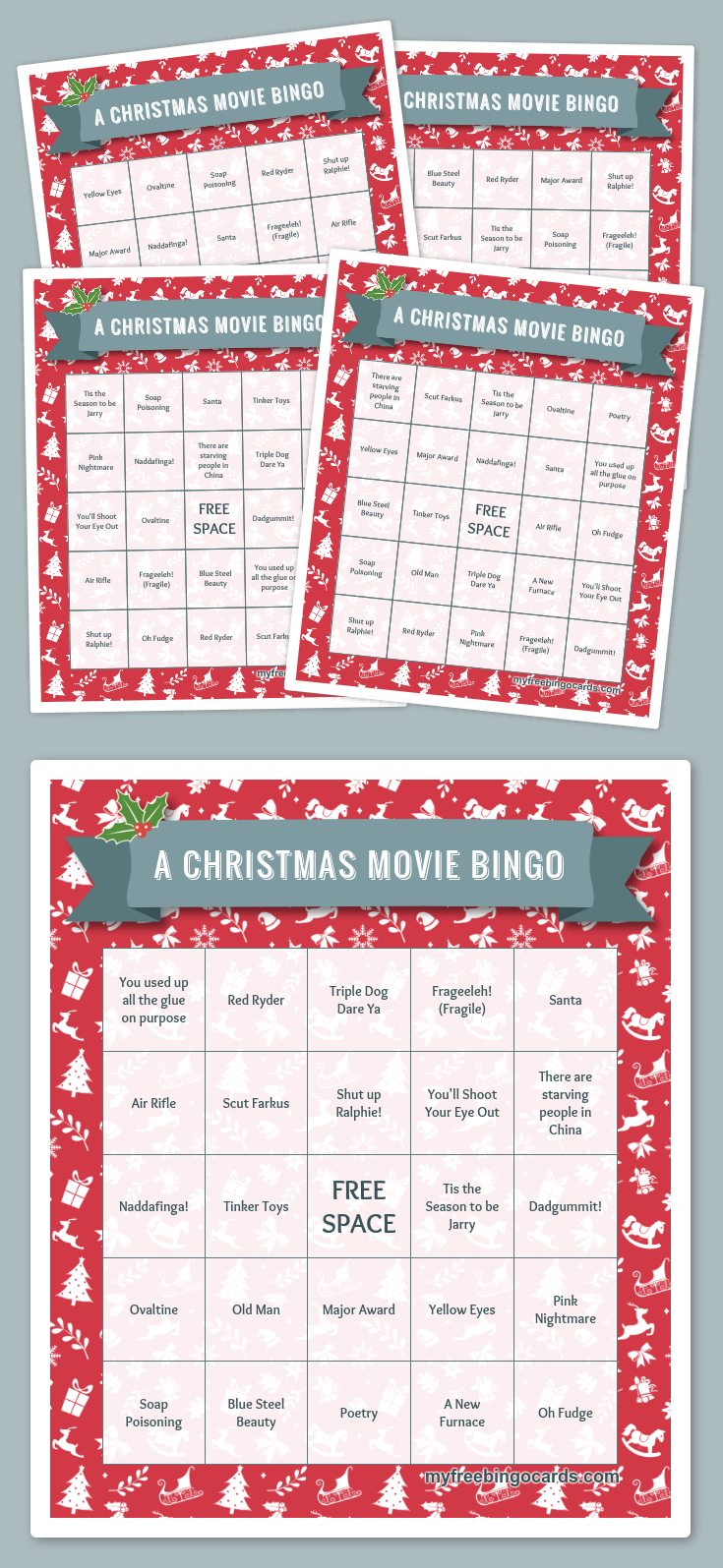 A Christmas Movie Bingo | Printable Christmas Bingo Cards