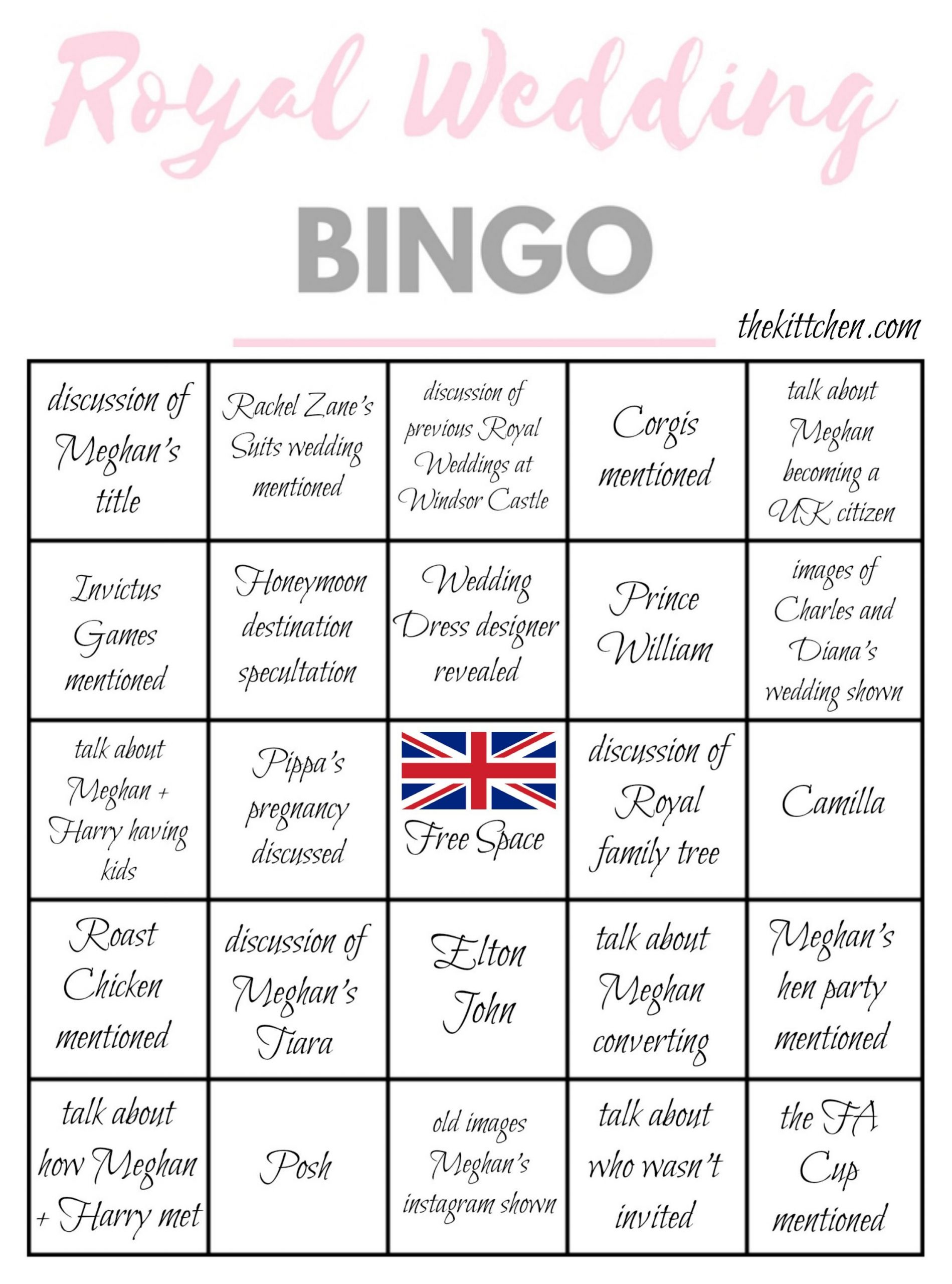 A Royal Wedding Watch Party &amp;amp; Royal Wedding Bingo | Wedding