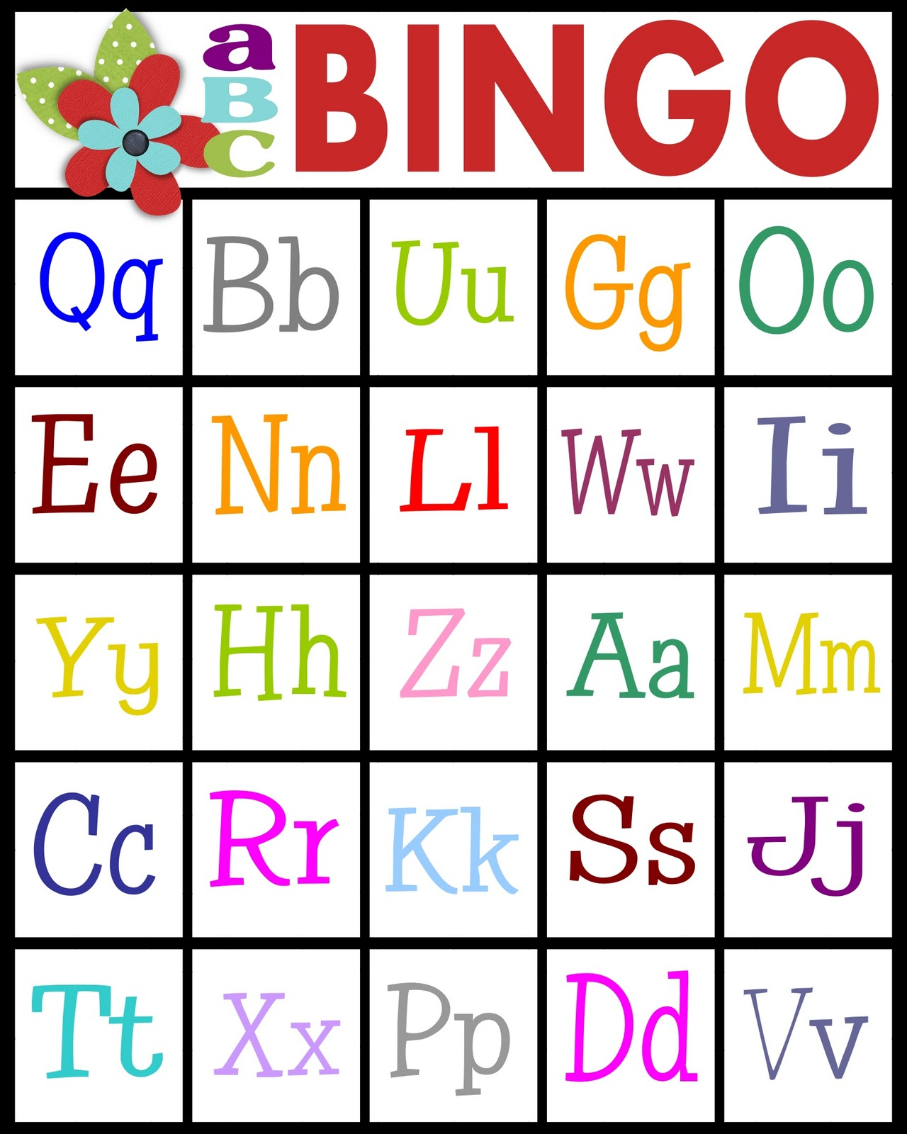 Abc&amp;#039;s Bingo- Free Printable! - Sassy Sanctuary