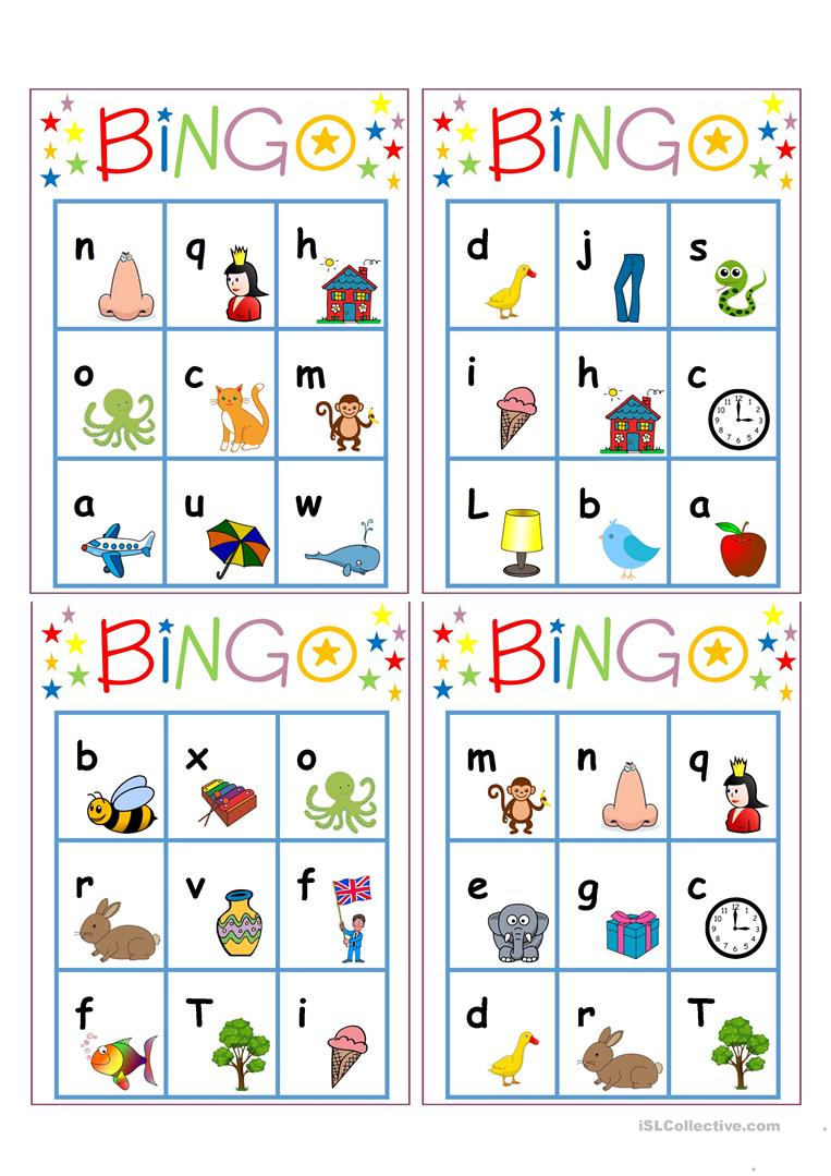 Alphabet Bingo - English Esl Worksheets For Distance