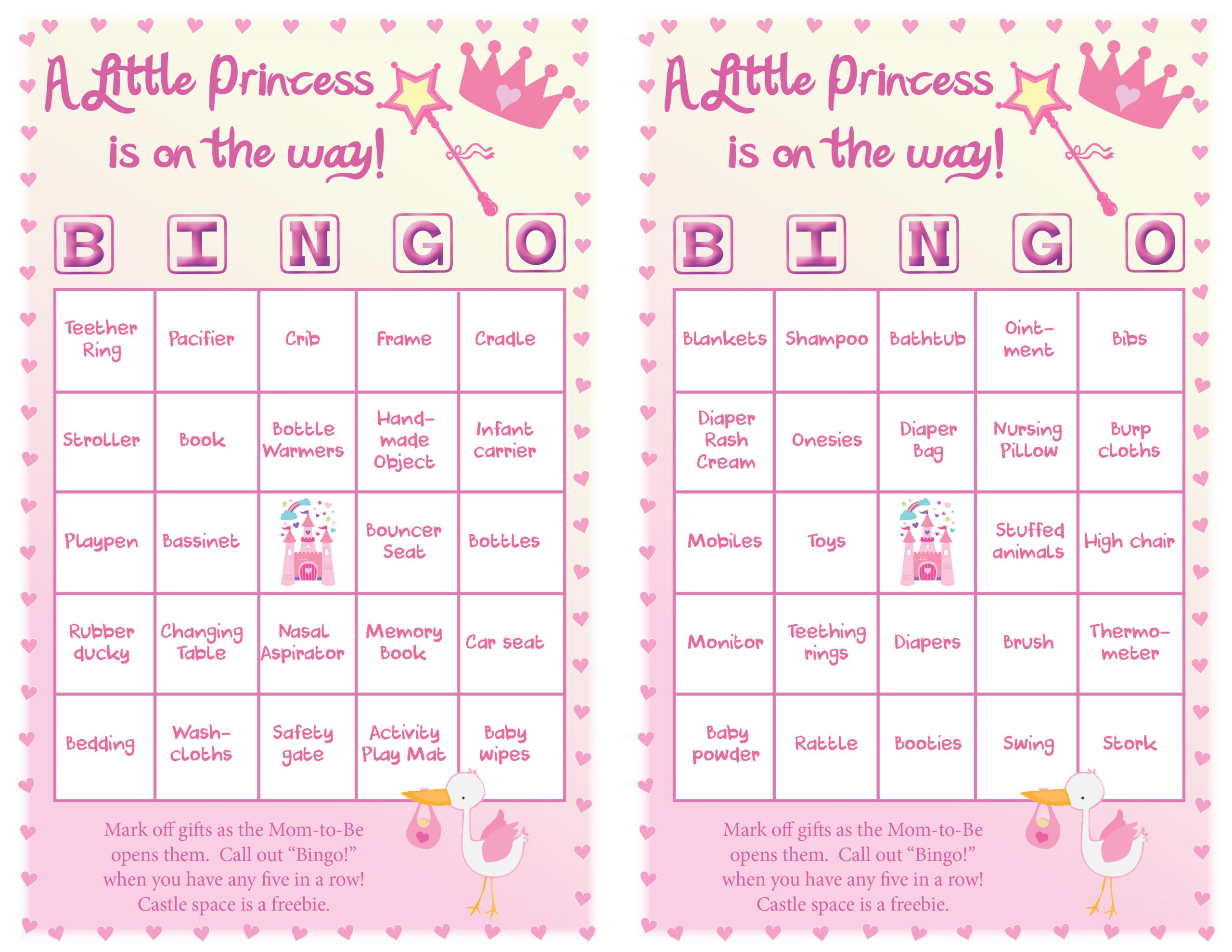 Baby Shower Bingo For 40 Guests