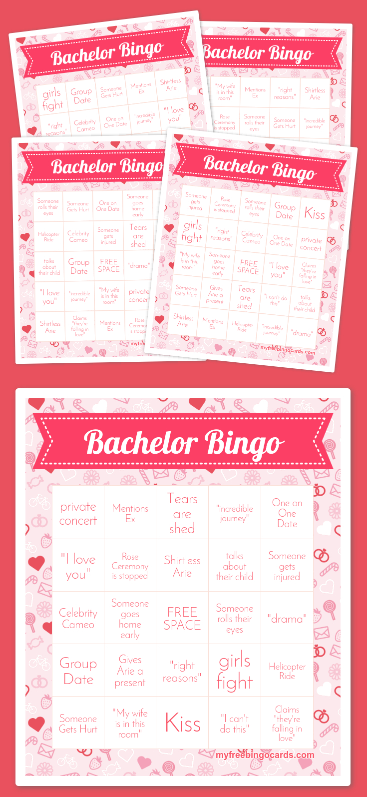 Bachelor Bingo | Vday Events | Bingo Card Generator, Free