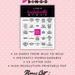 Bachelorette Bingo Party Game Printable, Instant Download