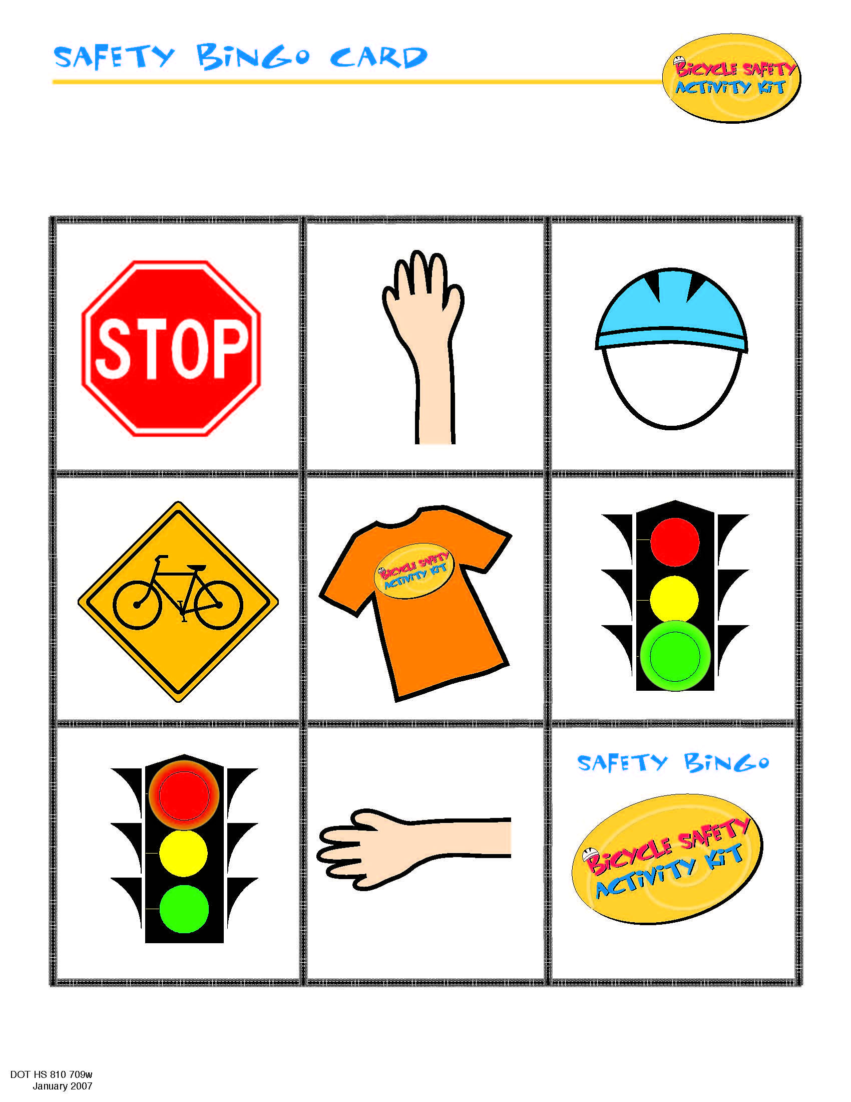 Bike Safety Bingo Card | Bike Safety, Bingo Cards, Activities