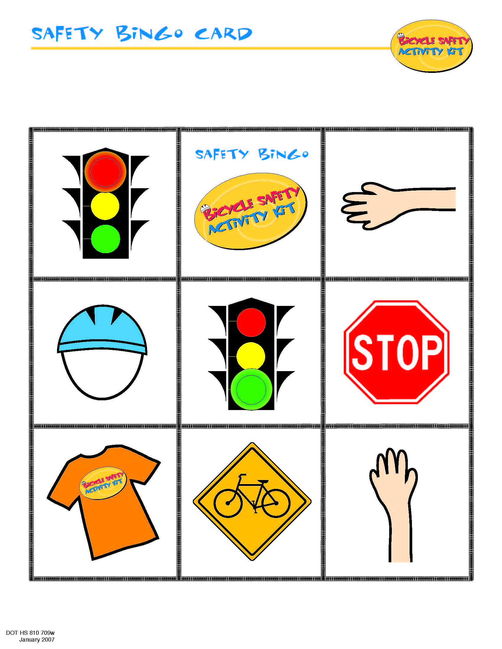 Bike Safety Bingo Card | Bingo Cards, Bicycle Deck Of Cards