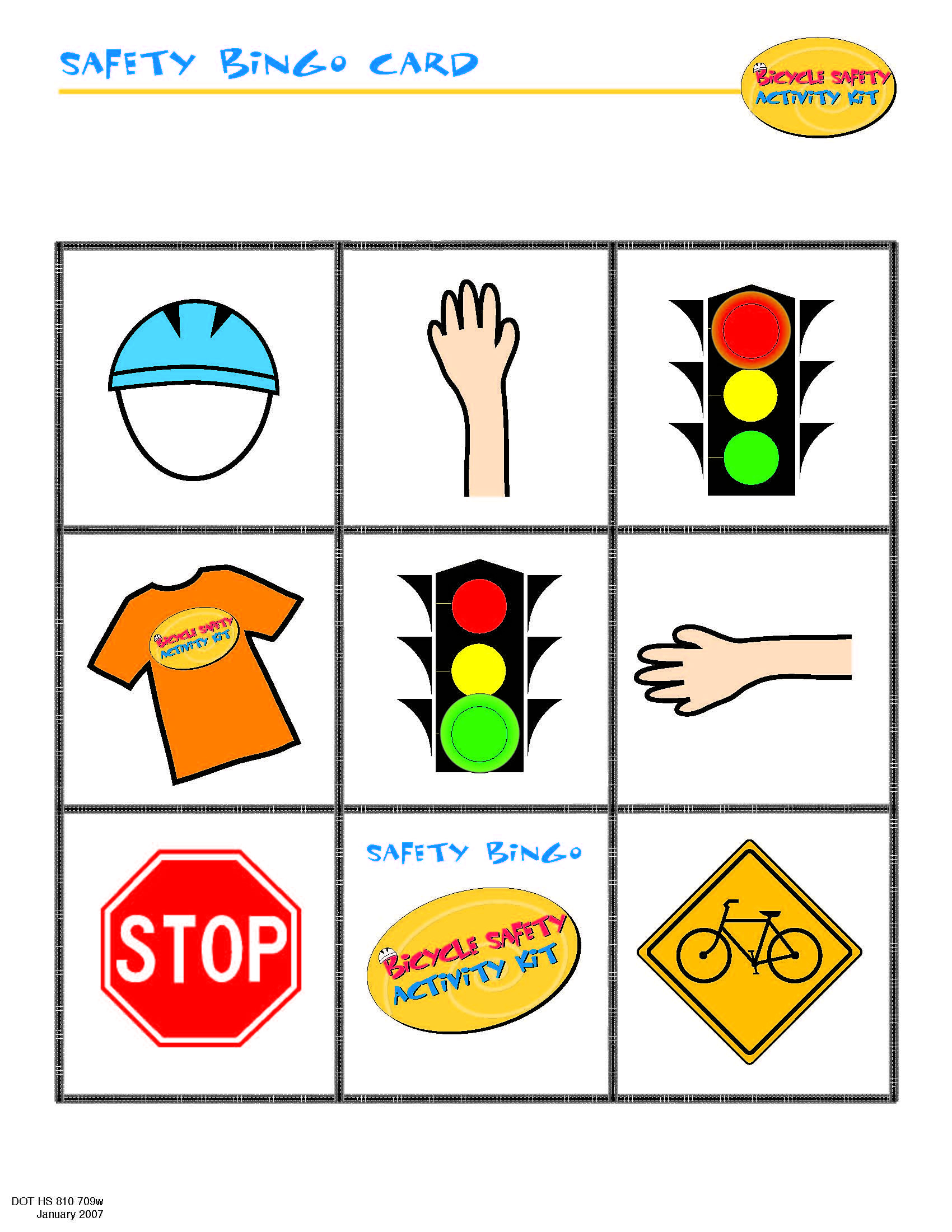 Bike Safety Bingo Card | Bingo Cards, Cards, Bike Safety