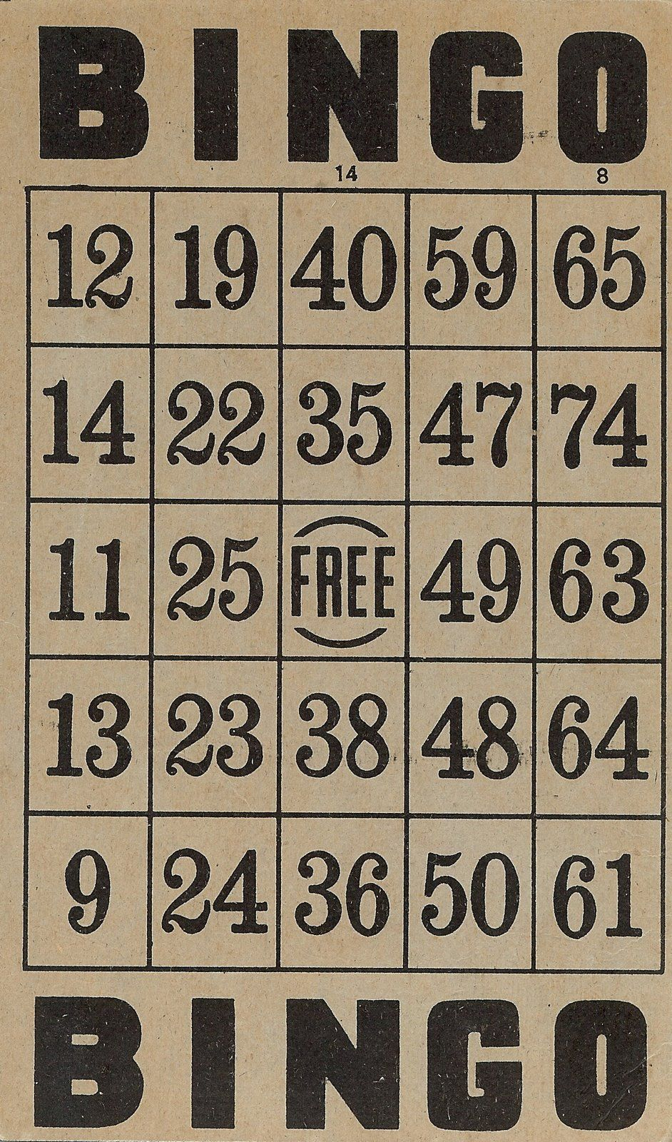 Free Printable Vintage Bingo Cards - Printable Templates