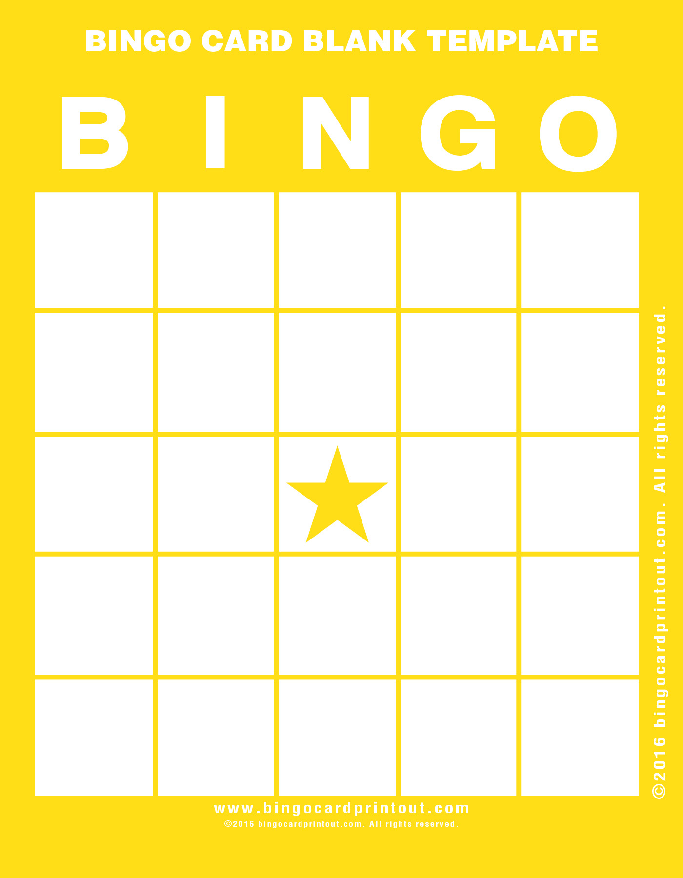 Bingo Card Blank Template - Bingocardprintout