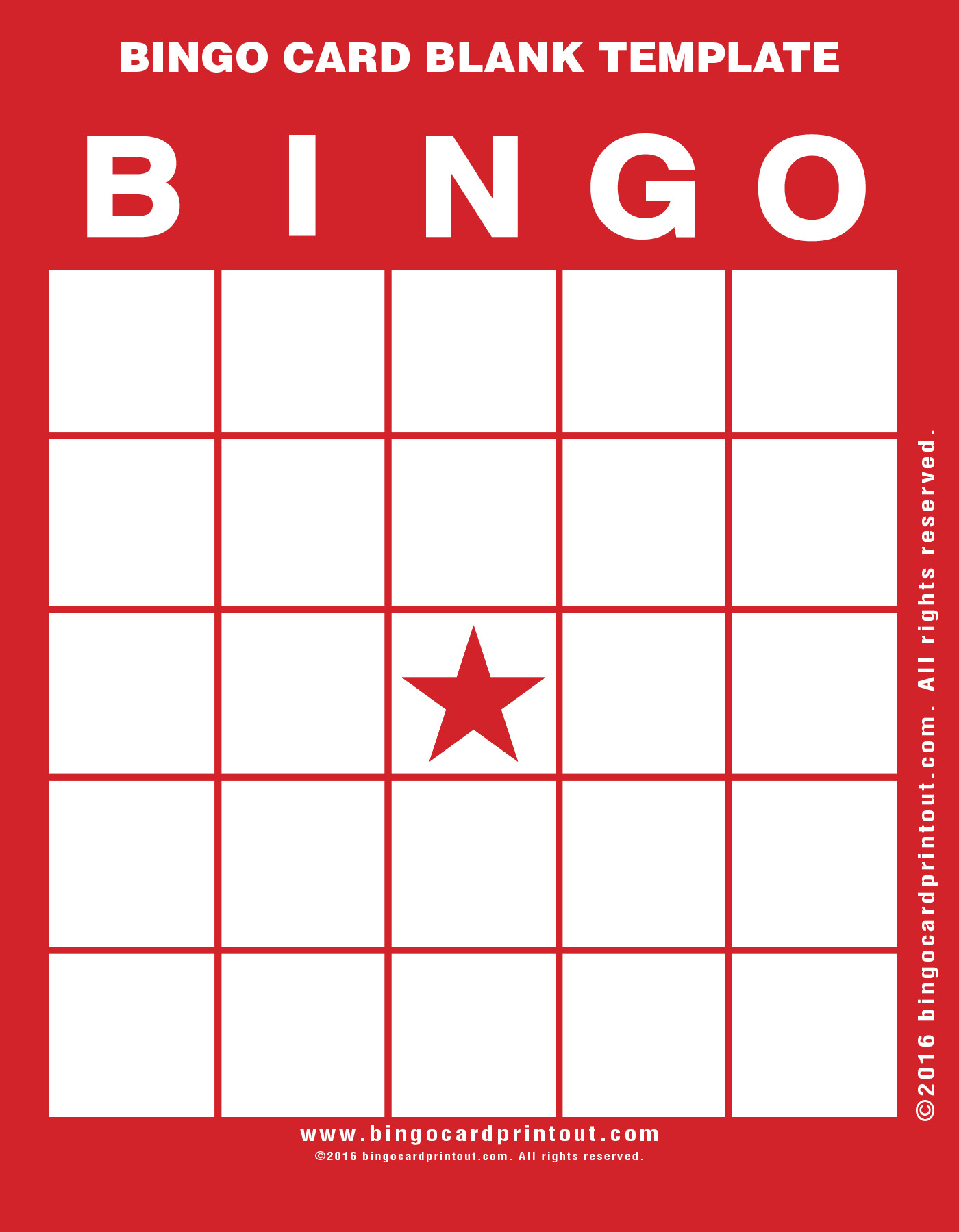 Bingo Card Blank Template - Bingocardprintout