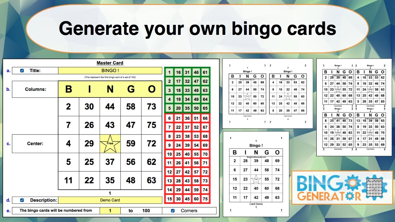 Bingo Card Generator Excel Tutorial